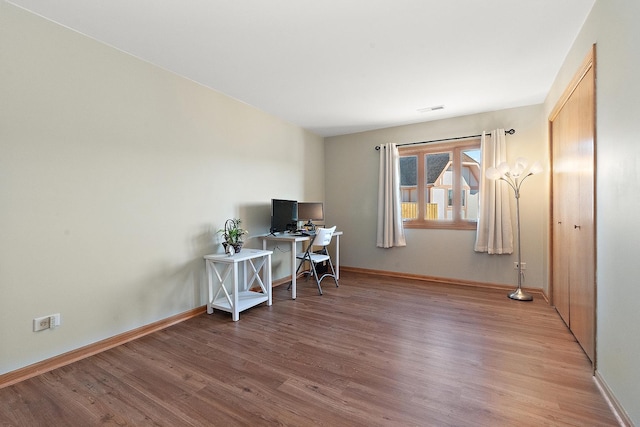 office featuring hardwood / wood-style floors