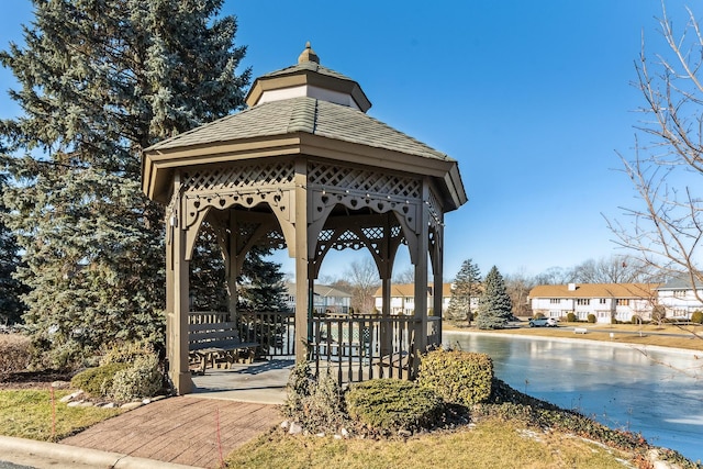 view of property's community with a gazebo