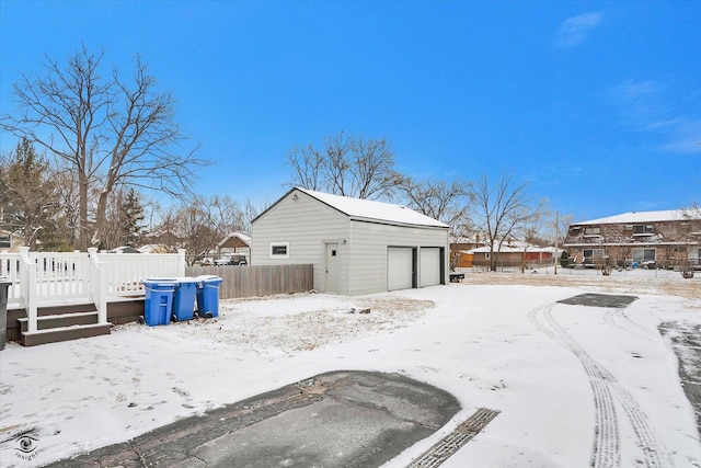 exterior space with a garage