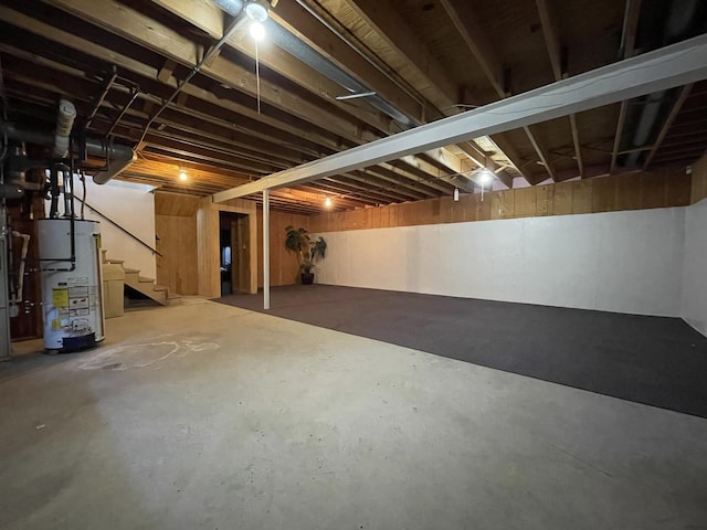 basement with water heater