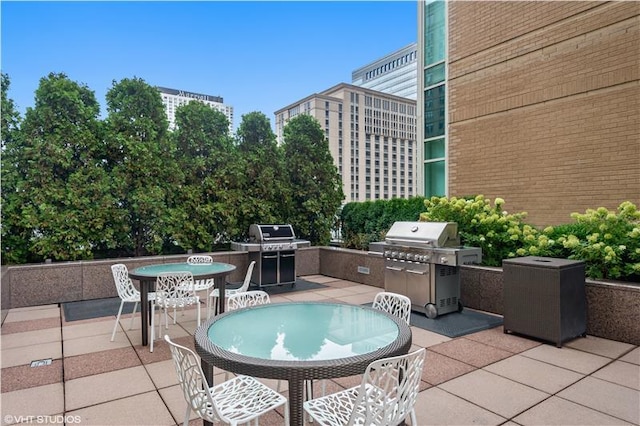 view of patio / terrace with a grill