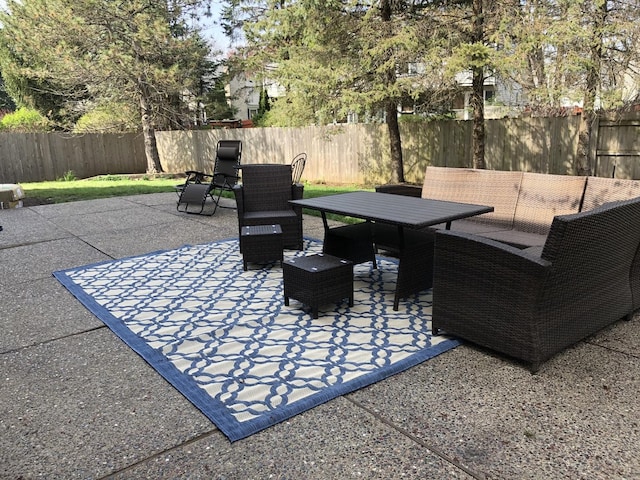 view of patio featuring outdoor lounge area