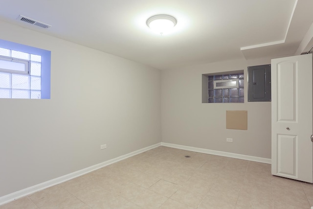 empty room with electric panel