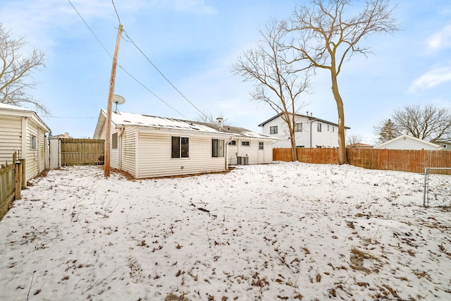 view of snow covered house