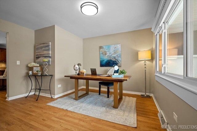 office featuring light hardwood / wood-style flooring