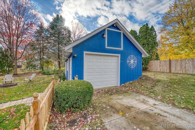 view of garage