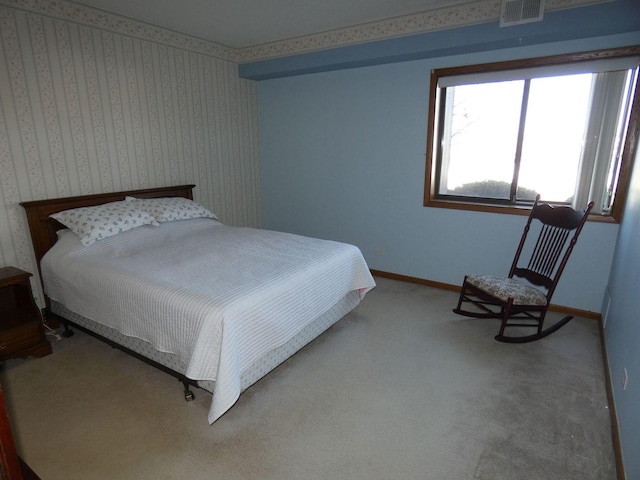 bedroom with carpet floors