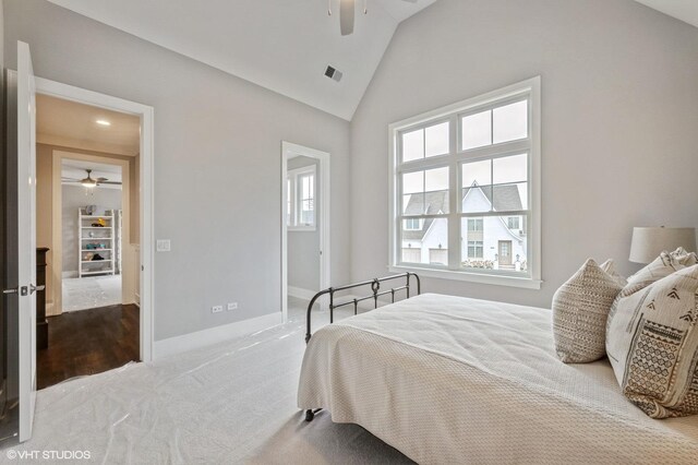 unfurnished bedroom featuring ceiling fan, carpet floors, and crown molding