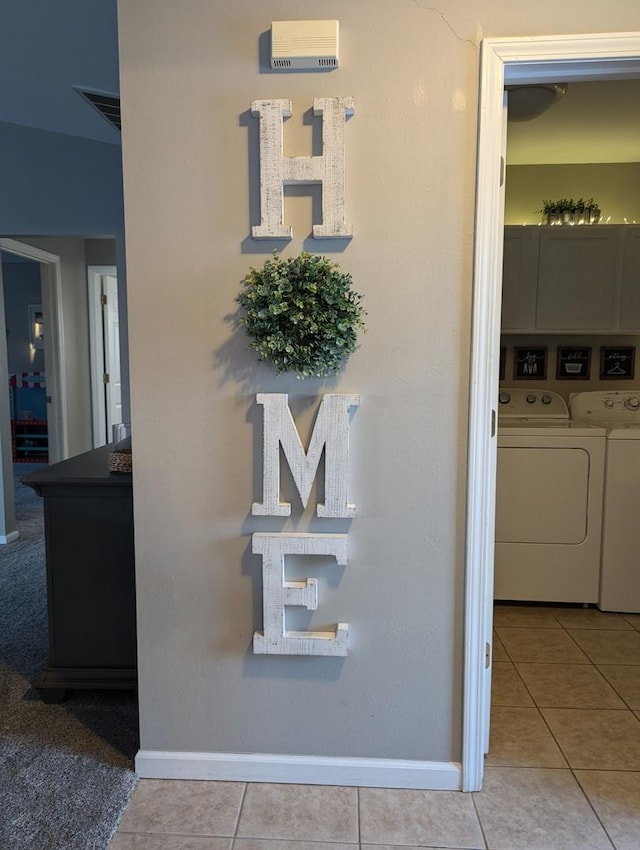 room details with separate washer and dryer