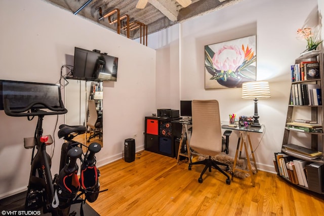 office featuring light wood-type flooring