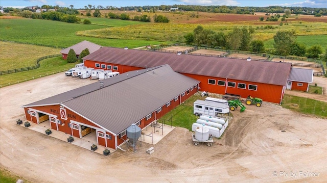 aerial view with a rural view