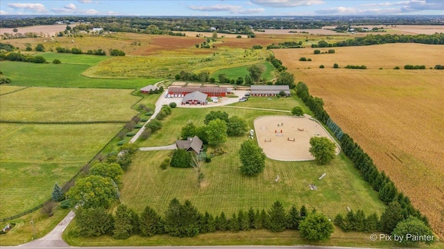 aerial view featuring a rural view