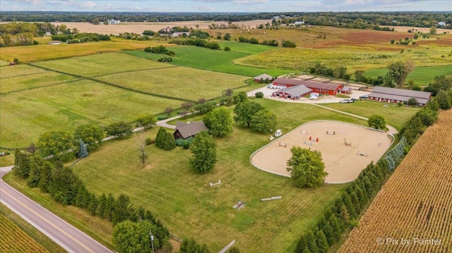 bird's eye view with a rural view