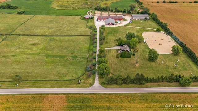 drone / aerial view with a rural view