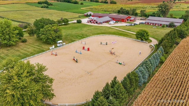 drone / aerial view with a rural view