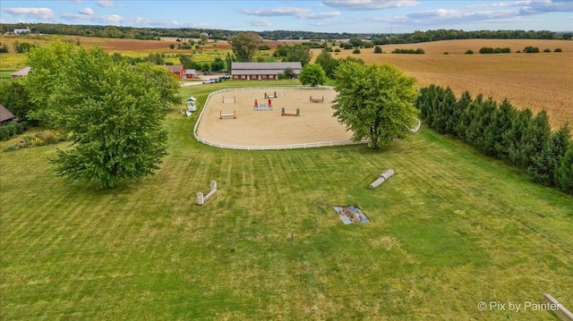 aerial view featuring a rural view