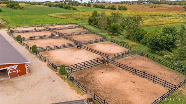 bird's eye view featuring a rural view