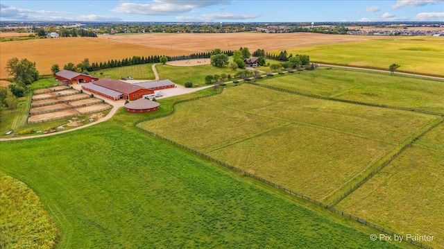 bird's eye view with a rural view