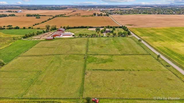 aerial view featuring a rural view