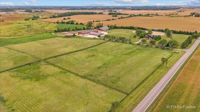 drone / aerial view with a rural view