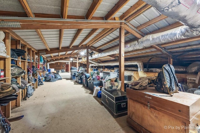 interior space featuring vaulted ceiling