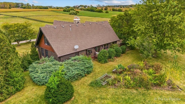 bird's eye view with a rural view