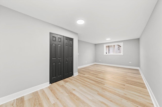 empty room featuring light wood-type flooring