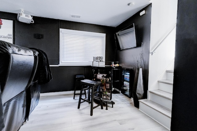 dining room featuring light hardwood / wood-style flooring