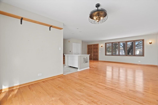 unfurnished living room featuring light hardwood / wood-style floors