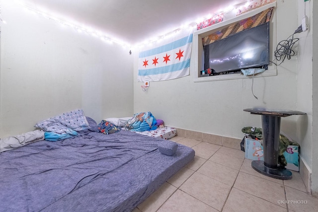 bedroom with tile patterned flooring