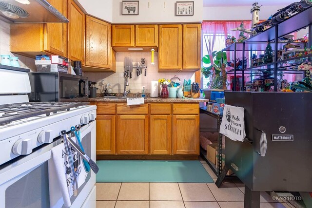 home office featuring tile patterned flooring