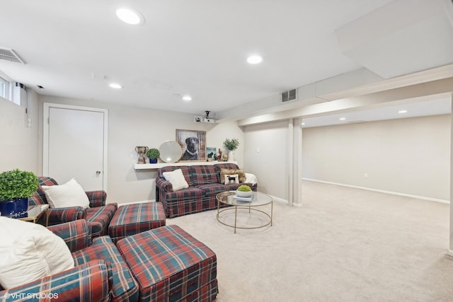 view of carpeted living room