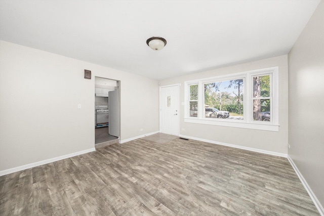 interior space with light hardwood / wood-style flooring