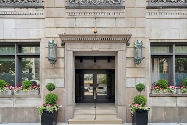 entrance to property with french doors