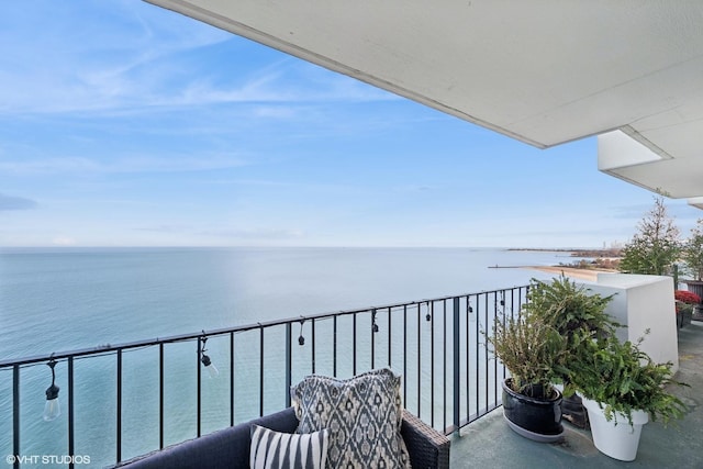 balcony with a water view