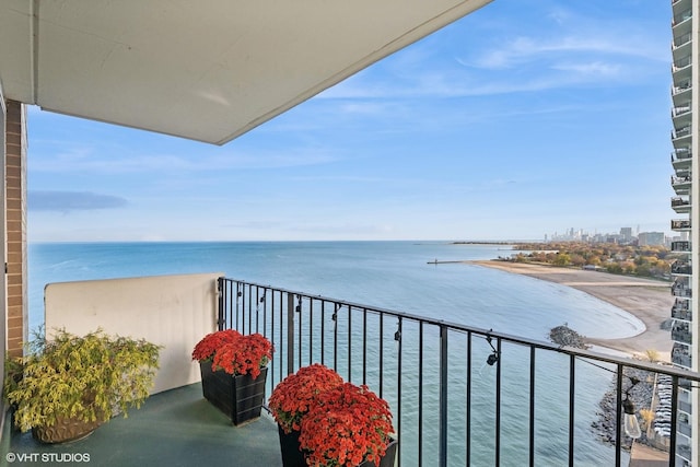 balcony with a water view