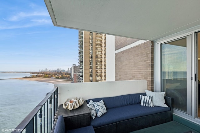 balcony with a water view