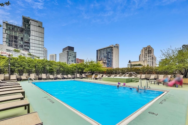 view of pool with a patio area