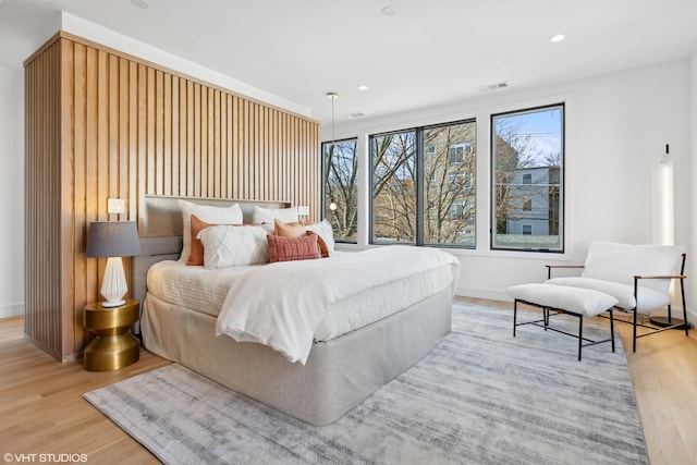 bedroom featuring light hardwood / wood-style flooring