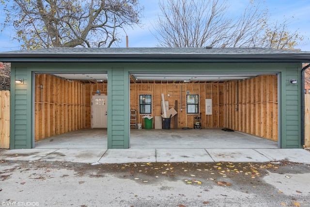 view of garage