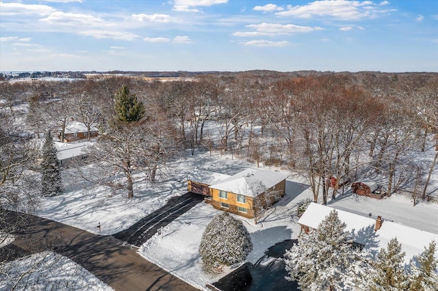 view of snowy aerial view