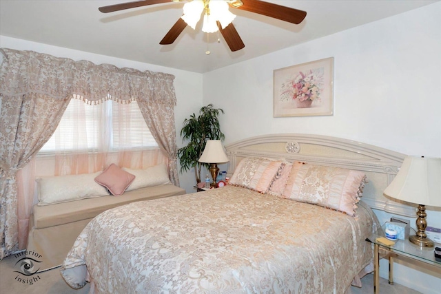 bedroom featuring ceiling fan