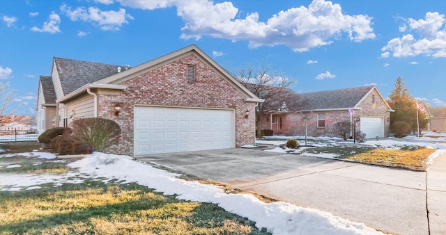 view of front property with a garage