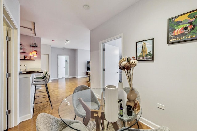 dining area featuring light hardwood / wood-style flooring