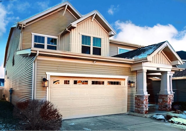 craftsman-style house with a garage