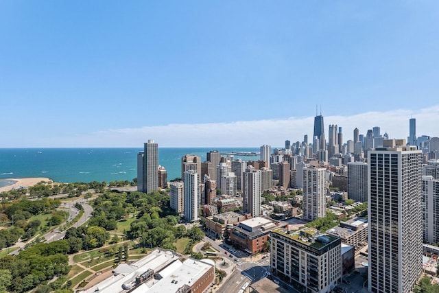 property's view of city with a water view