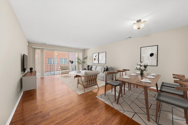 living room featuring light hardwood / wood-style flooring