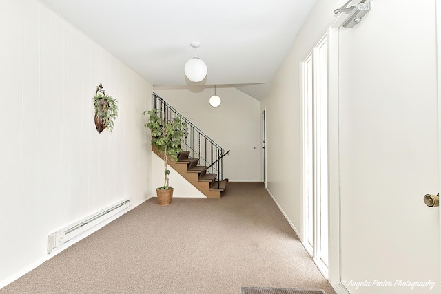 interior space featuring a baseboard heating unit