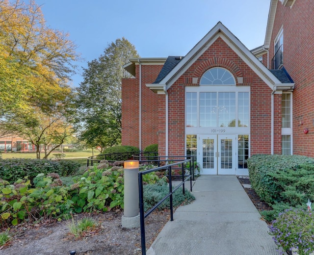 entrance to property with french doors