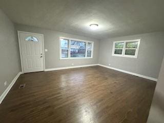 entrance foyer with dark hardwood / wood-style flooring